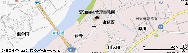 愛知県新城市庭野東萩野54周辺の地図