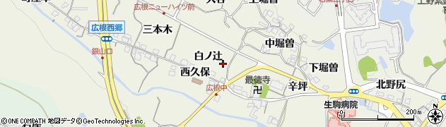 兵庫県猪名川町（川辺郡）広根（北后久）周辺の地図