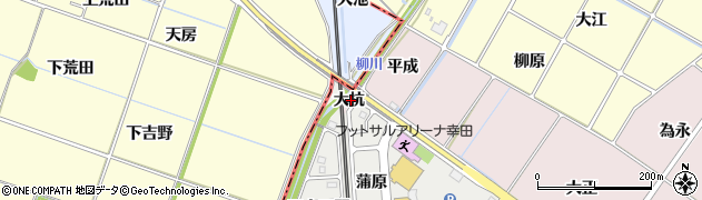 愛知県額田郡幸田町高力大杭周辺の地図