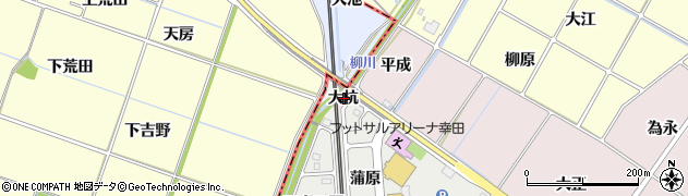 愛知県幸田町（額田郡）高力（大杭）周辺の地図