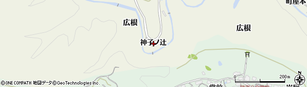 兵庫県川辺郡猪名川町広根神子ノ辻周辺の地図