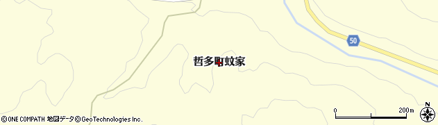 岡山県新見市哲多町蚊家周辺の地図