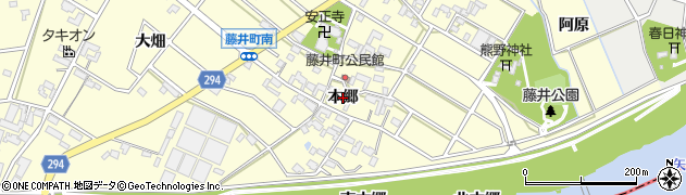 愛知県安城市藤井町（本郷）周辺の地図