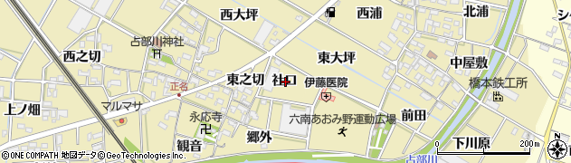 愛知県岡崎市正名町社口周辺の地図
