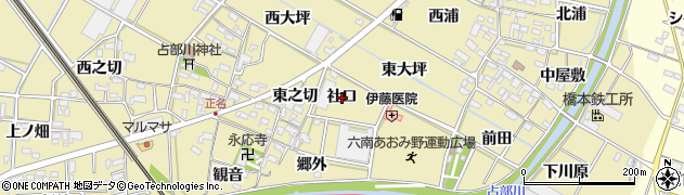 愛知県岡崎市正名町（社口）周辺の地図