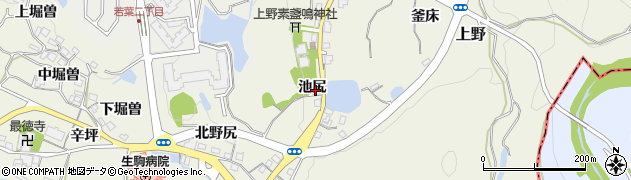 兵庫県猪名川町（川辺郡）上野（池尻）周辺の地図