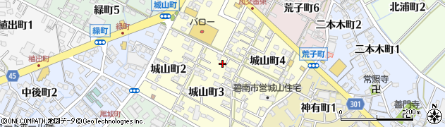 愛知県碧南市城山町周辺の地図