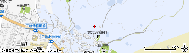 兵庫県三田市高次周辺の地図