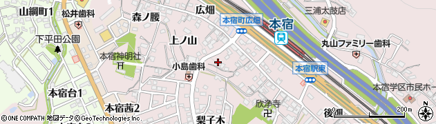 愛知県岡崎市本宿町（西木竹）周辺の地図