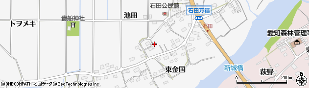愛知県新城市石田（池田）周辺の地図
