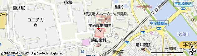 宇治武田病院周辺の地図