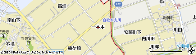 愛知県西尾市東浅井町（一本木）周辺の地図
