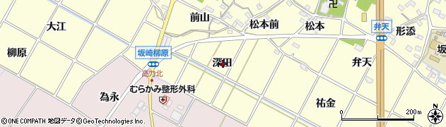 愛知県額田郡幸田町坂崎深田周辺の地図