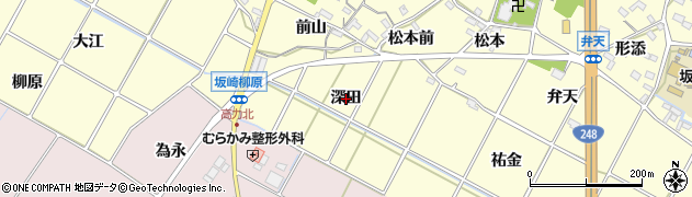 愛知県幸田町（額田郡）坂崎（深田）周辺の地図