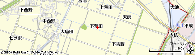 愛知県岡崎市福岡町（下荒田）周辺の地図