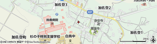 三重県鈴鹿市加佐登周辺の地図
