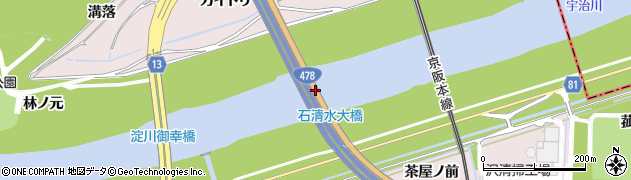 石清水大橋周辺の地図