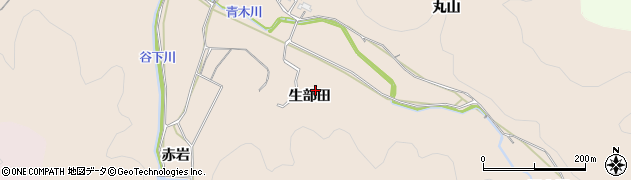 愛知県岡崎市上衣文町（生部田）周辺の地図