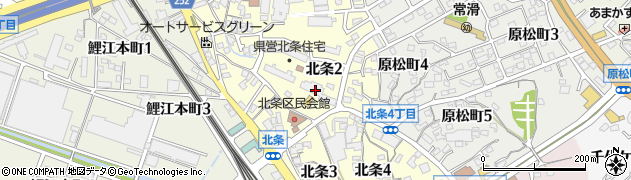 愛知県常滑市北条周辺の地図