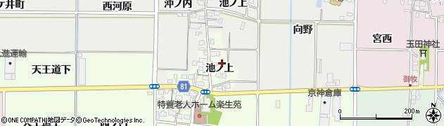 京都府久御山町（久世郡）坊之池（池ノ上）周辺の地図