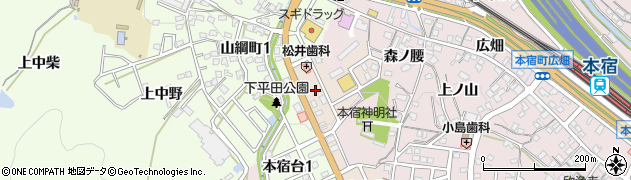 愛知県岡崎市本宿茜周辺の地図