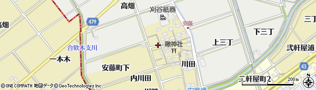 愛知県岡崎市安藤町（郷西）周辺の地図