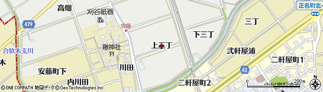 愛知県岡崎市福桶町（上三丁）周辺の地図