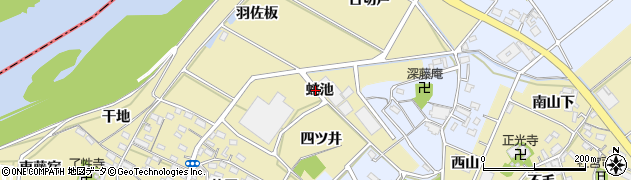 愛知県西尾市西浅井町（蛇池）周辺の地図