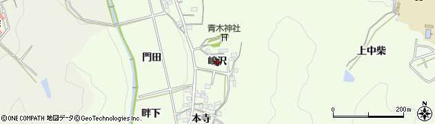 愛知県岡崎市山綱町嶋沢周辺の地図