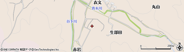 愛知県岡崎市上衣文町（赤岩）周辺の地図