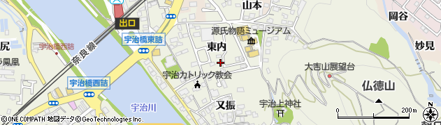 京都府宇治市宇治東内45周辺の地図