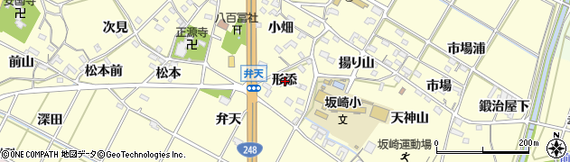 愛知県額田郡幸田町坂崎形添周辺の地図