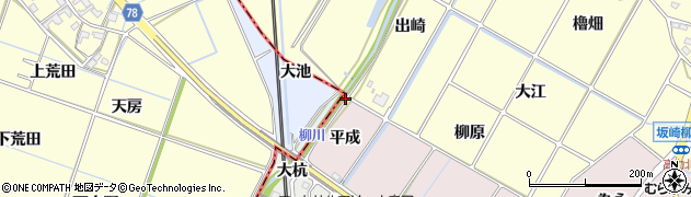愛知県幸田町（額田郡）高力（出崎）周辺の地図