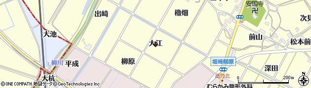 愛知県幸田町（額田郡）坂崎（大江）周辺の地図