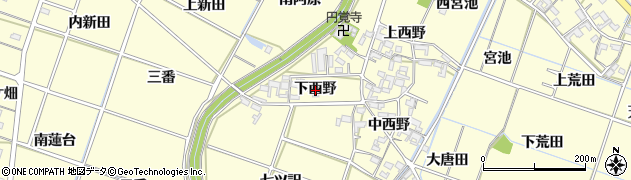 愛知県岡崎市福岡町（下西野）周辺の地図
