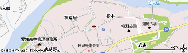 愛知県新城市庭野（松本）周辺の地図