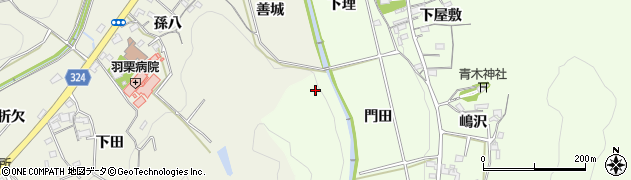 愛知県岡崎市山綱町（野下）周辺の地図