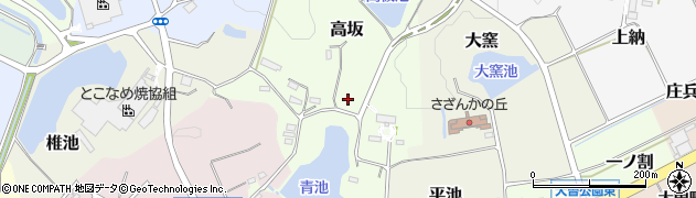 愛知県常滑市高坂周辺の地図