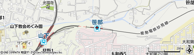 笹部駅周辺の地図