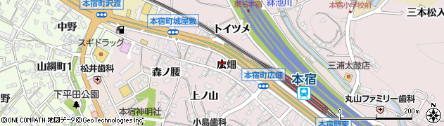 愛知県岡崎市本宿町（広畑）周辺の地図