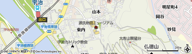 宇治市源氏物語ミュージアム周辺の地図