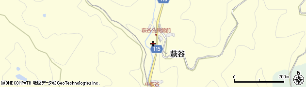 大阪府高槻市萩谷周辺の地図