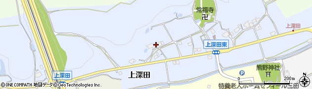 兵庫県三田市上深田周辺の地図