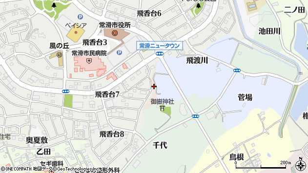 〒479-0077 愛知県常滑市南飛渡の地図
