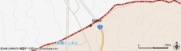 鈴鹿峠周辺の地図