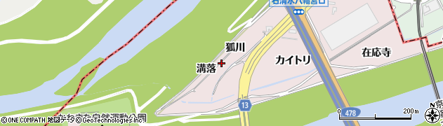 京都府八幡市八幡（溝落）周辺の地図