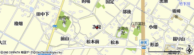 愛知県額田郡幸田町坂崎次見周辺の地図