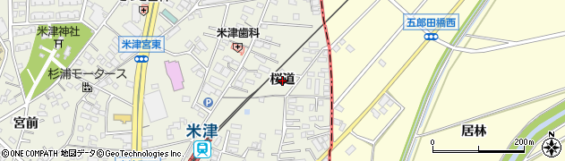 愛知県西尾市米津町（桜道）周辺の地図