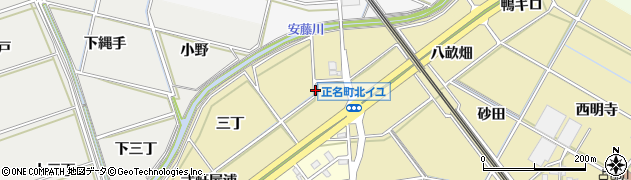 愛知県岡崎市正名町（北イユ）周辺の地図