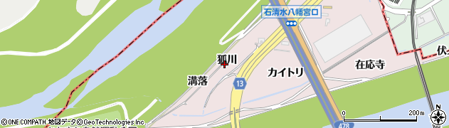京都府八幡市八幡（狐川）周辺の地図